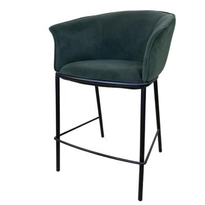 China 2021 Modern Hot Sale Nordic High Stool Modern Velvet Fabric Bar Chair for sale