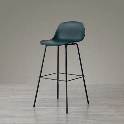 China Simple Modern Nordic Bar Chair Family Metal Backrest Iron Stool Leisure Bar Stool Restaurant Dining Chair for sale