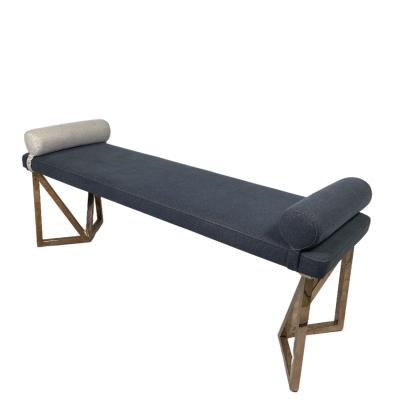 China European Style Comfortable Modern Design Fabric Metal Legs For Bedroom Bench Living Room Two Seat Sofa Bed for sale