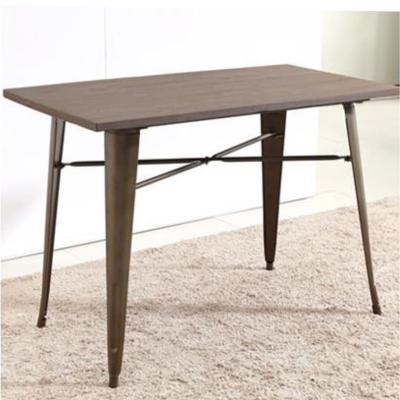 China YLX-1020 Wood Rectangle Table with Steel Leg for Restaurant for sale