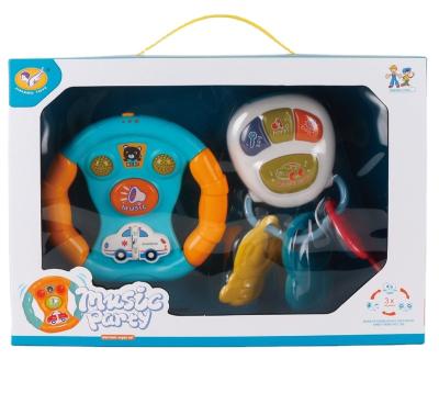 China With light and healthy plastic baby steering wheel toys with light and music car remote control early education musical toys for sale