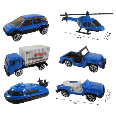 China 1:64 6pcs Alloy Die Cast Free Wheel Alloy Car Set For Kids Children for sale