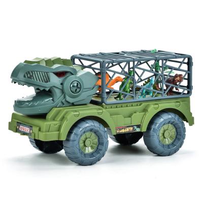 China Training Kids Low MOQ Capacity Throw Dinosaur Storage Car Transporter Trucks Mini Animal Model Toys For Kids Transporter Truck Toy Car for sale