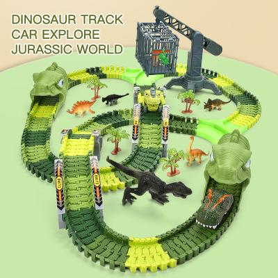 China Slot Toy LOW MOQ Creative Educational Diy Kids Gather Toys Dinosaur Race Tracks Train Toys Dinosaur Track Slot Toy for sale