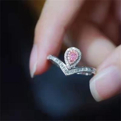 China New Fashion Design Wholesale CLASSIC Rose Heart Pure Natural Diamond Ring 18K Gold Rings Jewelry Ring For Women for sale