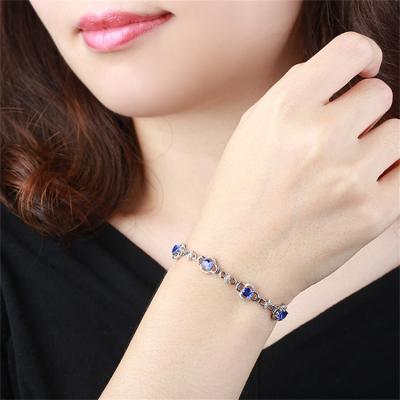 China Real Pure Gold Sapphire Natural Gemstone 9k 10k 14k 18k New Style CLASSIC Pure Gold Bracelet for sale