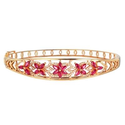 China New Design FASHIONABLE 18k Solid Gold Swan Diamond Bracelet 18k Solid Gold Bracelet Gemstone Bracelet for sale