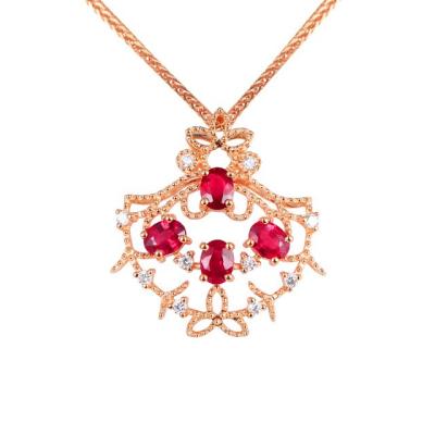 China Hot Sale Vintage 9k, 10k, American Pendant Diamond Necklace Sets 14k 18k Gold Gemstone Imperial Crown Necklace Vintage for sale