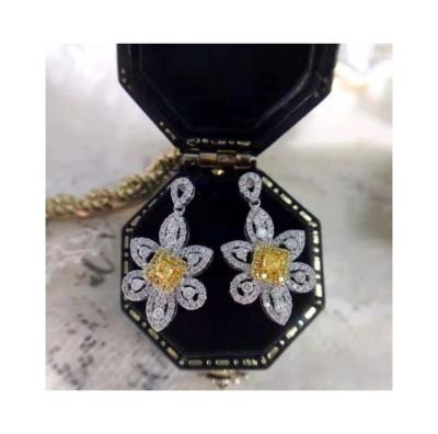 China Exquisite Gift Stylish Diamond Flower Drop Jewelry Earrings Good Price Product New Set FASHIONABLE Statement for sale