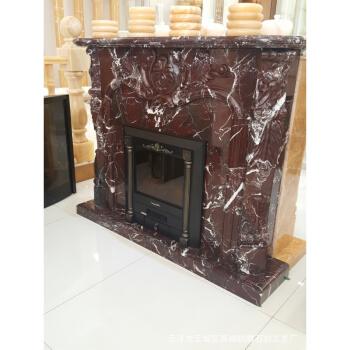 China Modern factory production modern red cheap marble fireplace, marble slab fireplace surround, Chinese marble fireplaces for sale