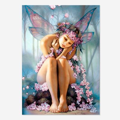 China Full Drill 5D Diamond Painting DIY Cross Stitch Kit Butterfly Fairy Beauty Home Decor Environmental Friendly Diamond Painting Rhinestone for sale