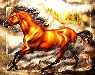 China Factory Wholesale Decorative 5D Diamond Painting Kits Galloping Horse Diamond Rhinestone Children DIY Environmentally Friendly Animal Gift Painting for sale