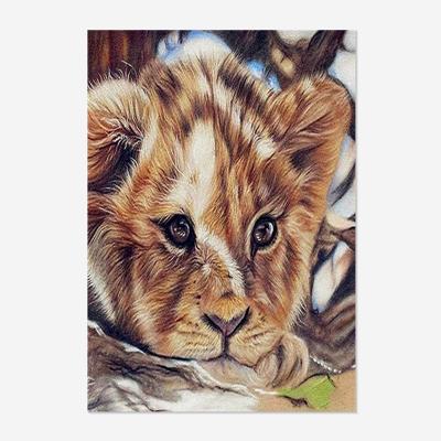 China Environmental Friendly DIY Picture Gifts Small 5D Lion Animal Full Drill Square/Around Diamond Painting Home Decor Wholesale for sale