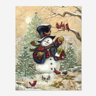 China Square/Round 5D Diamond Painting Christmas DIY Gifts Wholesale Environmentally Friendly Snowman Bird Cage Bird Picture Wall Mural Home Decor for sale