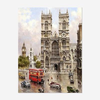 China Church City Bus Streetscape 5D Full Drill Square/Round Diamond Painting DIY Environmental Friendly Gifts Picture Home Decor Mural Wholesale for sale