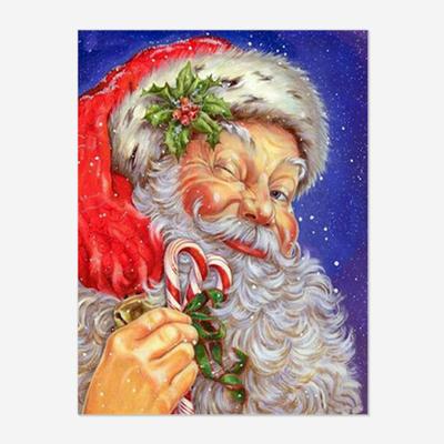 China Santa Claus 5D Drill Fashion Canvas Diamond Painting DIY Embroidery Kit Environmentally Friendly Diamond Painting Kids Christmas Gift Full for sale