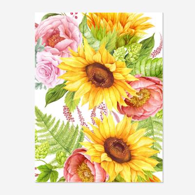 China Environmental Friendly Sunflower Flower Custom Square/Wholesale Full Diamond Painting Wall Mural 5D Round Drill Rhinestone Mosaic Kits OEM/ODM for sale