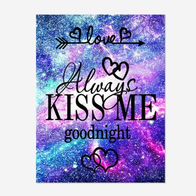 China Custom Photo Wall Mural Environmental Friendly Art Home Decor Good Night KISS ME DIY 5D Diamond Painting Wall Paintings Cross Stitch Kits OEM/ODM for sale