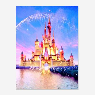 China Dream Castle Rainbow 5D Drill Fashion Canvas Diamond Painting DIY Embroidery Kit Environmentally Friendly Diamond Painting Kids Gift Full of Castle for sale