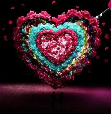 China Environmentally Friendly Home Heart Rose Wreath Full Drill Diamond Wall Decor Love Painting 5D Environmental Friendly DIY Picture Embroidery Canvas for sale