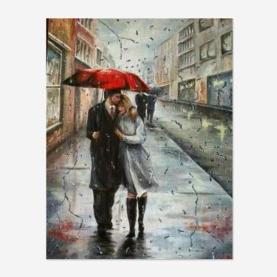 China DIY Christmas Environmental Friendly Gifts Full Round Drill And Square Diamond Painting Street Lovers Hug Wall Picture Decor Home Embroidery for sale