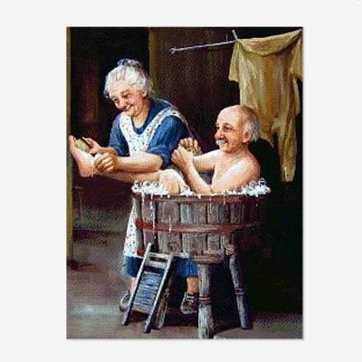 China Wholesale Custom Mosaic Environmental Friendly Art Wall Painting Christmas Gifts Diamond Painting Old Couple Love Picture 5D DIY Drill for sale