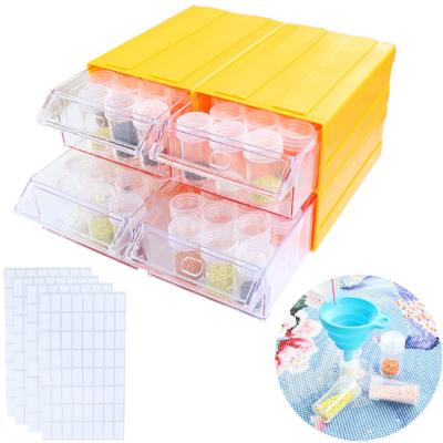 China Environmental Friendly Round 22/44/88 Bottle+Funnel+Sticker Diamond Painting Accessories Container Box Drawer Storage Box Sets Nail Tools for sale