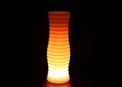 China Plastic Cylinder Illuminated Garden Pots , Led Lighted Flower Pots Non Toxic Materials for sale