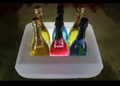 China Square Shaped Colour Changing Wine Cooler Powered By 3 PCS Lithium Battery for sale