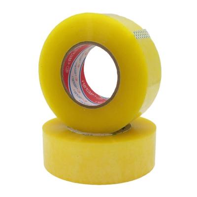 China Waterproof Strong Adhesive Yellow BOPP Tape For Carton Sealing Transparent Jumbo Roll Opp Packing Tape With Factory Price for sale