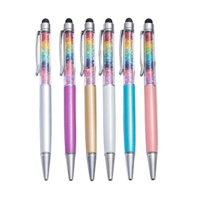 China office & Newest Style Crystal Colorful School Pen Hard Stylus Pen With Diamond Ballpoint Pen For Creative Gift for sale