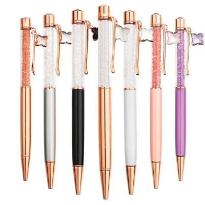 China office & School Pen New Styles Fashion Writing Gift with Pendant Promotion Crystal Metal Ballpoint Elegant Four Leaf Clover Pen for sale