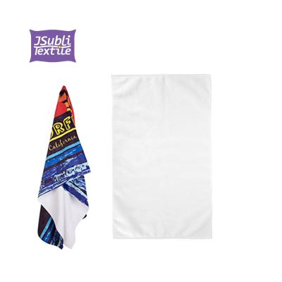 China 60*172CM Customized Shape Sublimated Microfiber Soft Canton Non Slip White Yoga Beach Towel for sale