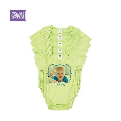 China Wholesale 100% Polyester BestSub Custom Personalized Green Sublimation Blank Baby Onesie Clothes Short Sleeve for sale