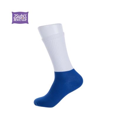 China Jsubli Sporty Slouch Logo Wholesale Custom Socks Breathable Blue Unique Sublimation Textile for sale