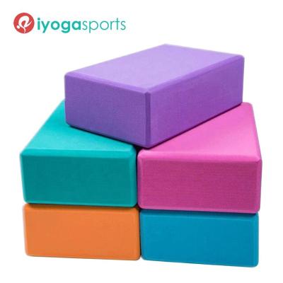 China Soft and comfortable present by iyogasports high density foam yoga block 3 inch and 4 inch yoga brick foam for sale