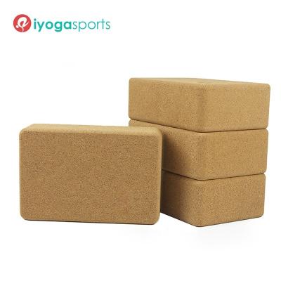 China iyogasports Tough and Luxury Natural Cork Yoga Block Custom Cork Yoga Brick for sale