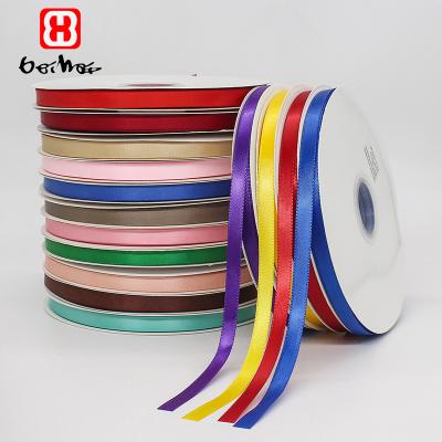 China High Tenacity 100% Polyester Ribbon 10 Mm Ribbon Single Face Various Colors In Stock Box Custom Logo And Printed For Gifting Box Or Packaging for sale