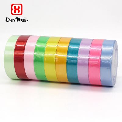 China High Tenacity Bei hai Factory Wholesale Stocked Different Sizes Various Colors Satin Christmas Ribbon Set For Gift Wrapping Decorate for sale