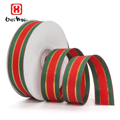 China Factory Wholesale High Tenacity Wave Craft High Quality 100% Polyester Ribbon Striped Grosgrain Ribbons For Garment Bag Gift Box for sale