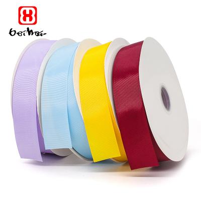 China High Tenacity Factory Sale Customized 3-100mm Double Face Polyester Grosgrain Ribbon Wholesale And Retail Grosgrain Ribbon Suppliers for sale