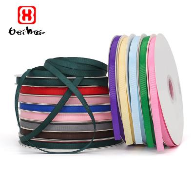 China High Tenacity Factory Wholesale And Retail Gift Ribbon 10 Mm 19 Solid Colors Grosgrain Ribbon Can Custom Printed Ribbon For Apparel for sale