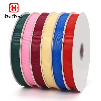 China High tenacity Bei hai brand ribbon stocked 100% polyester grosgrain ribbon 20 colors option grosgrain ribbon manufacturers 20 mm for sale