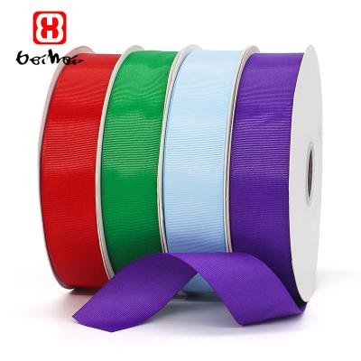 China High Tenacity Wholesale And Retail Grosgrain Ribbon 38mm 100% Polyester Grosgrain Ribbon Stocked Customized Ribbons For Gift Wrap for sale