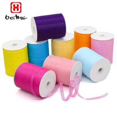 China High Tenacity Factory Sale Customized 3-100 Mm 100% Organza Ribbon Solid Color Nylon Organza Ribbon For Wedding Gift Bouquets Wrapping for sale