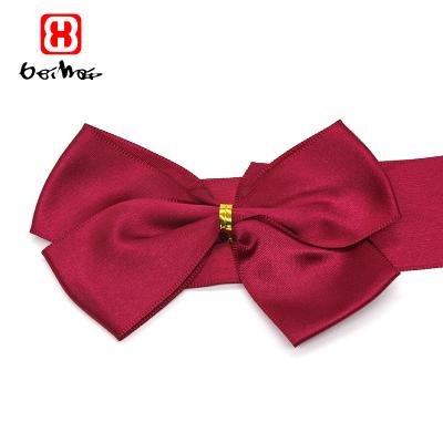 China Custom High Tenacity Satin Ribbon Pre Tied Bow For Gift Wrapping Pre Tied Bows For Chocolate Flower Box With Competitive Price for sale