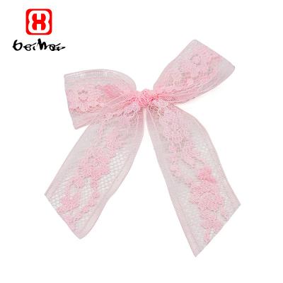 China Wholesale High Tenacity Color Lace Ribbon Light Pink Bow For Girls Underwear Bow Knot Clothing DIY Dress Wrapping Accessories for sale