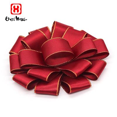 China High Tenacity 100% Polyester Christmas Ribbon Hangers Gift Ribbon Competitive Price Good Gift Box Ribbon Bow For Box Packing for sale