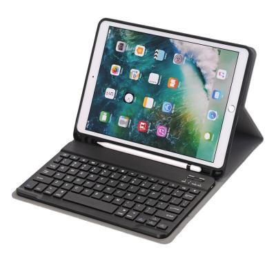 China High Quality PU Leather Detachable Leather Case BT Wireless Keyboard with Pencil Holder for iPad 9.7