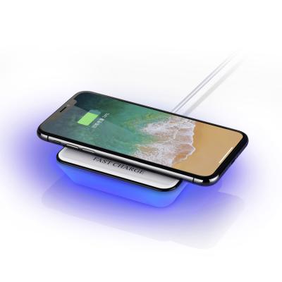 China Mobile Phones Shenzhen Manufacturer Portable 10W USB Fast Wireless Charger With Light Lamp for sale